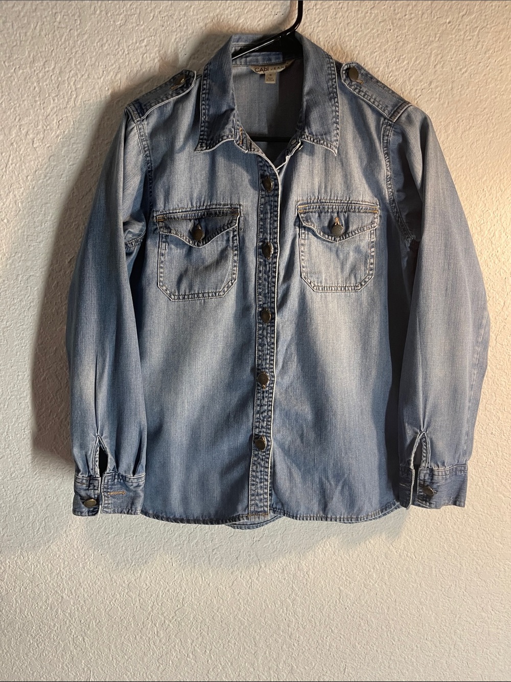 Light Wash Denim Button-Up Shirt